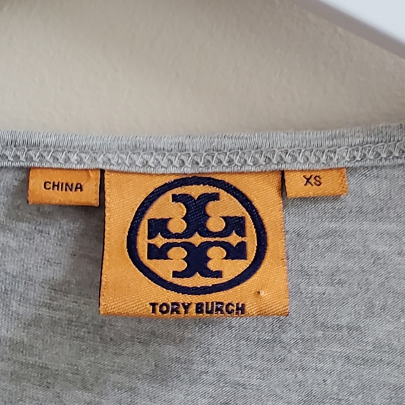 Tory Burch Heather Grey Tee short with embleshment XS super soft handfeel - Picture 8 of 8